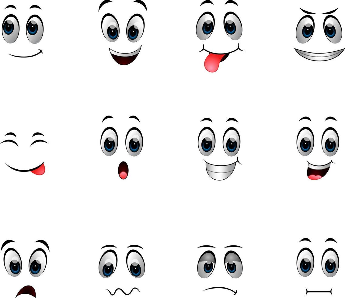 insieme di diverse emoticon vettore