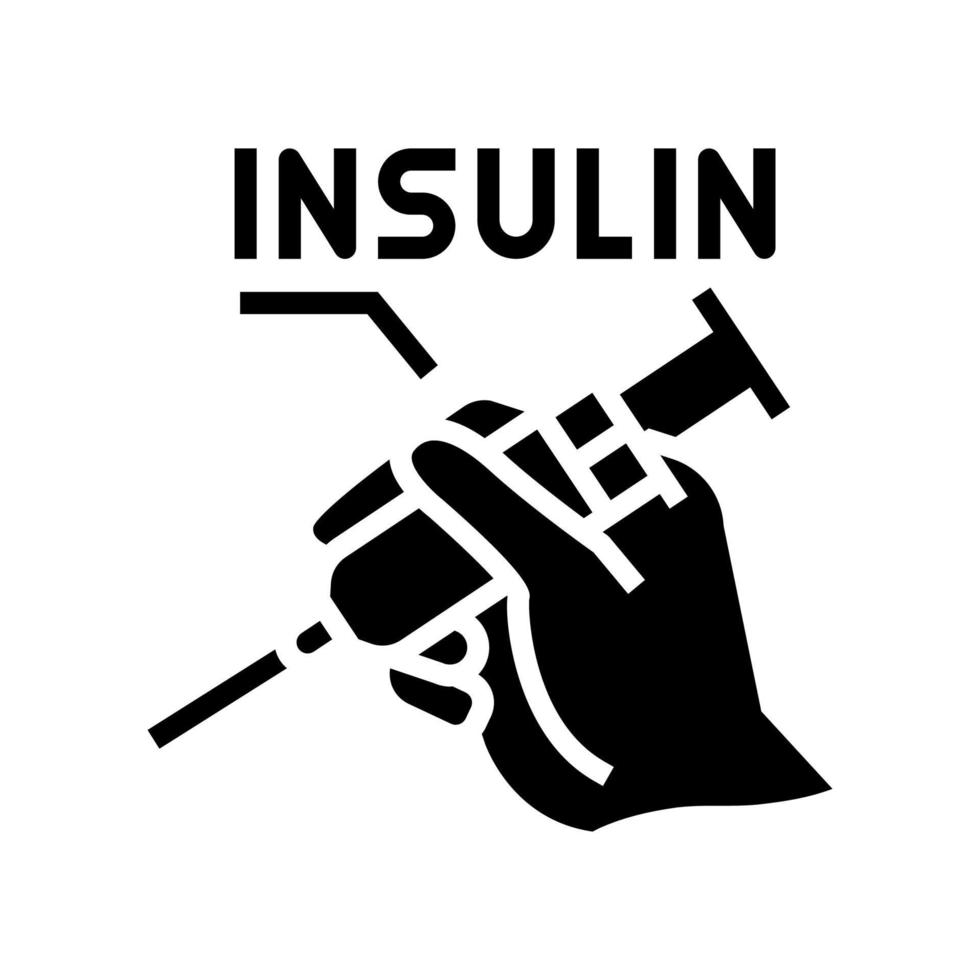illustrazione vettoriale dell'icona del glifo della siringa da insulina