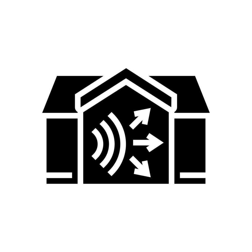 illustrazione vettoriale dell'icona del glifo acustico della casa
