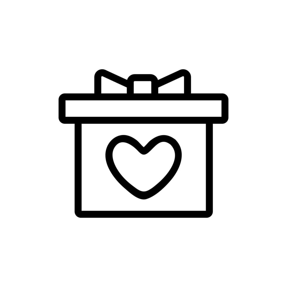 vettore icona regalo e cuore. illustrazione del simbolo del contorno isolato