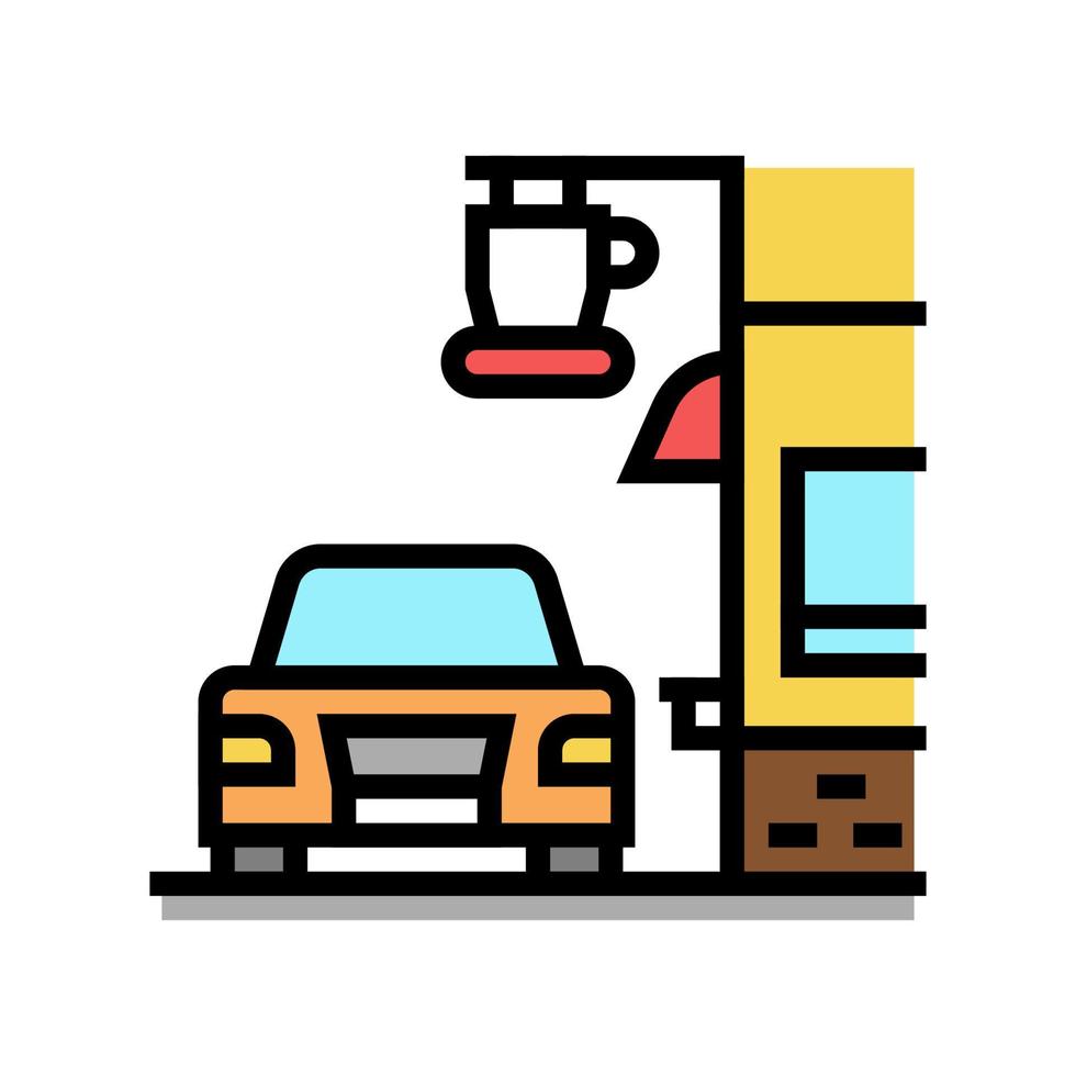 guidare caffè caffè icona colore illustrazione vettoriale
