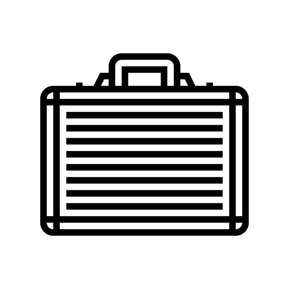 illustrazione vettoriale dell'icona della linea metallica della valigetta