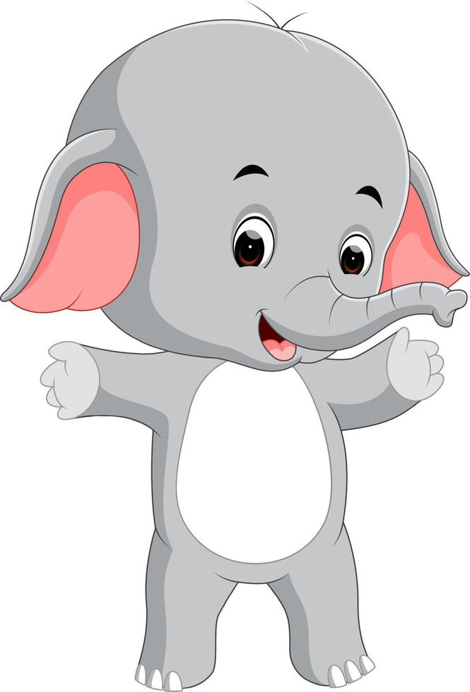 cartone animato divertente elefantino vettore