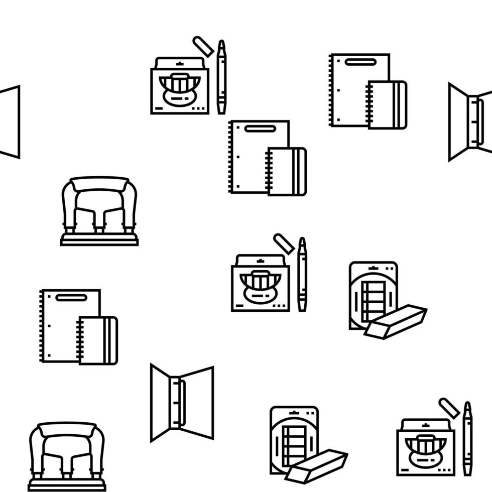 forniture scolastiche strumenti di cancelleria vettore modello senza cuciture