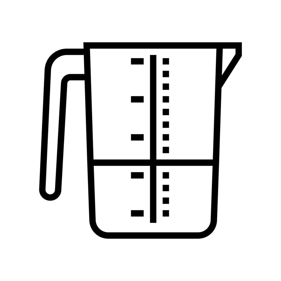illustrazione vettoriale dell'icona della linea della tazza di misurazione della biancheria