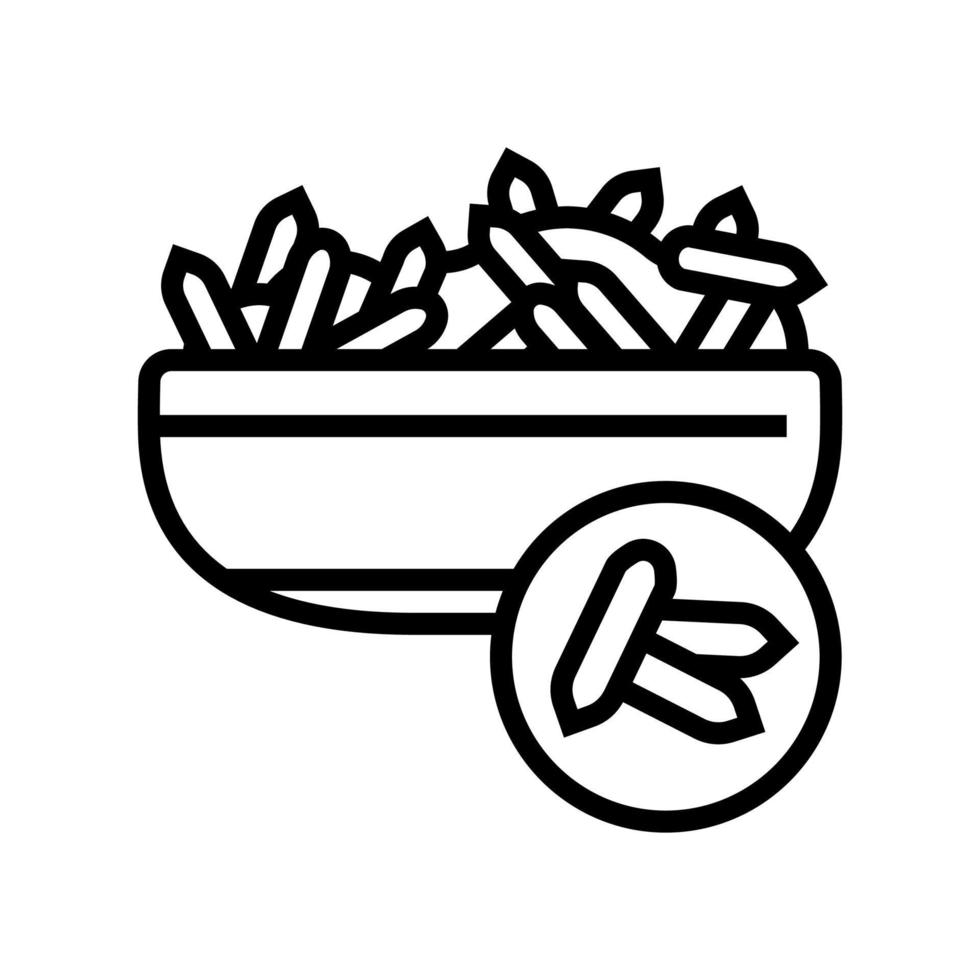 illustrazione vettoriale dell'icona della linea di semole di riso
