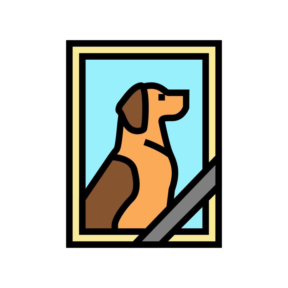 illustrazione vettoriale dell'icona del colore della foto dell'animale domestico del cane morto