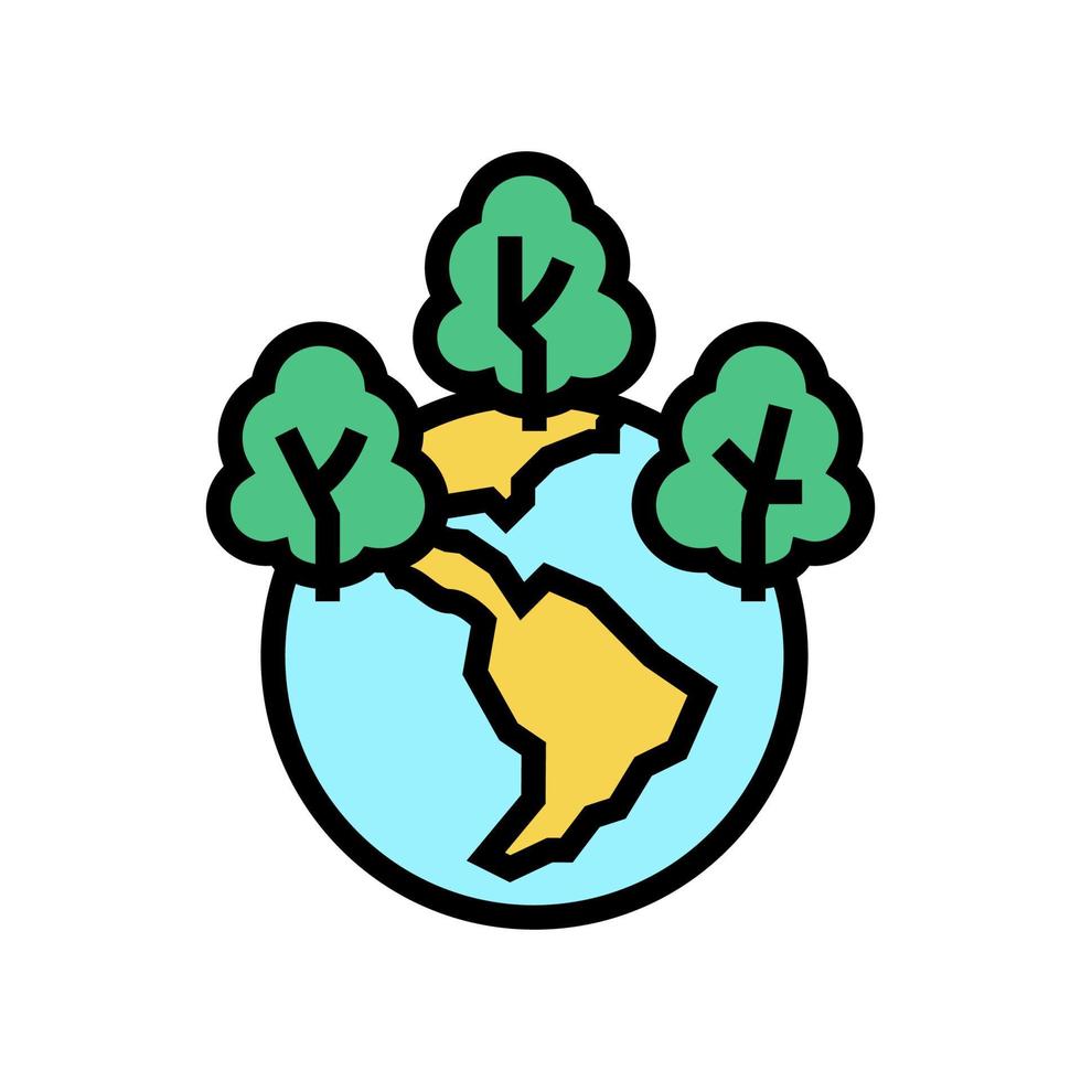 illustrazione vettoriale dell'icona del colore della foresta sicura e dell'ecosistema