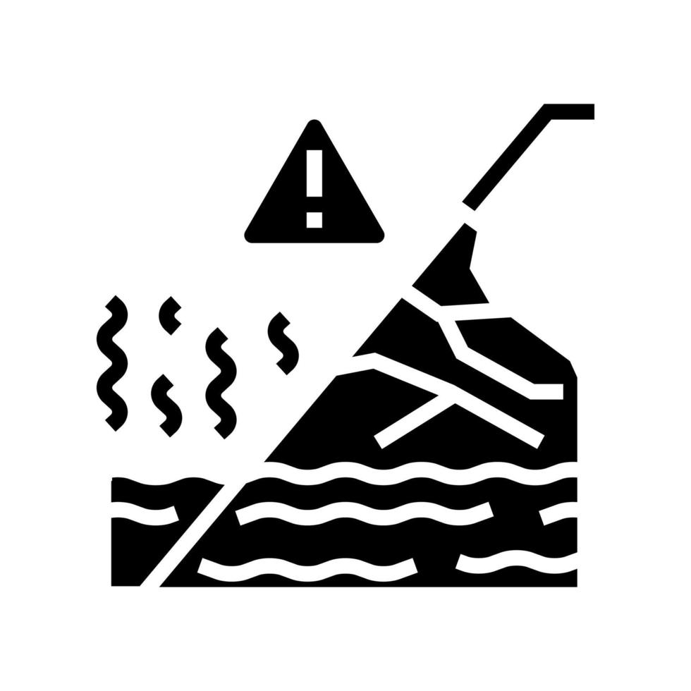 illustrazione vettoriale dell'icona del glifo di fusione del ghiacciaio