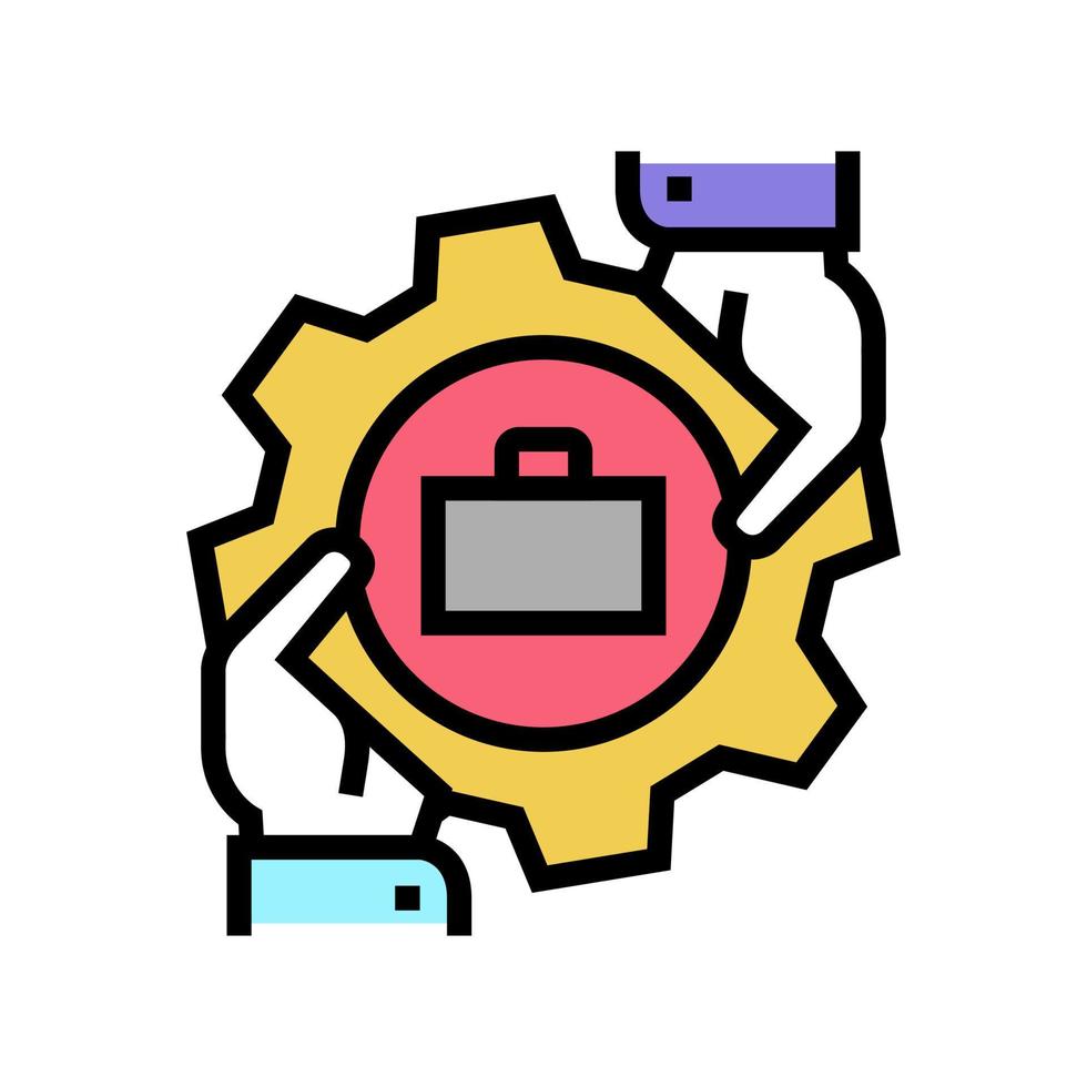 illustrazione vettoriale dell'icona del colore dell'attività di partnership