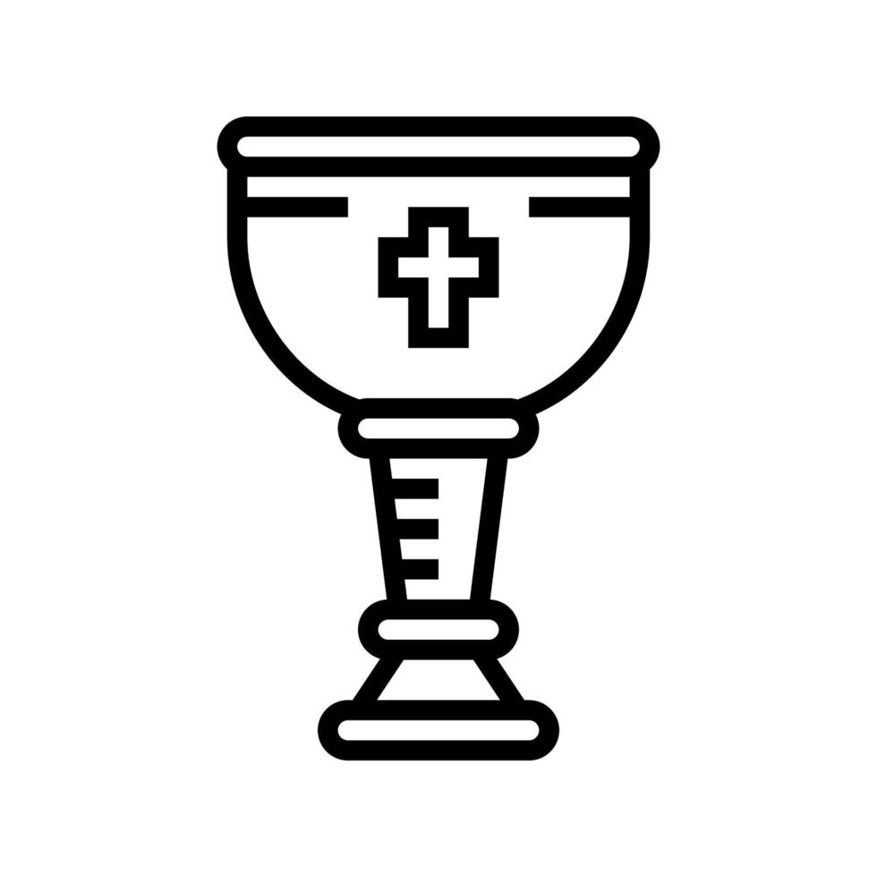 illustrazione vettoriale dell'icona della linea della tazza del cristianesimo del vino