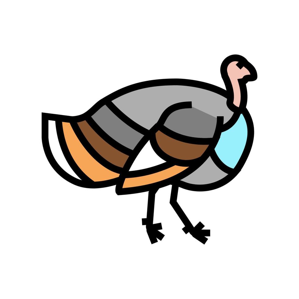 illustrazione vettoriale dell'icona del colore dell'uccello della Turchia
