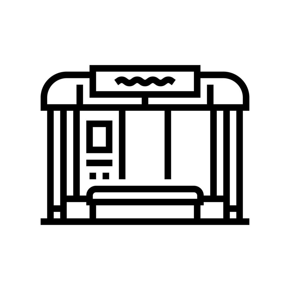 illustrazione vettoriale dell'icona della linea della fermata del trasporto dell'autobus