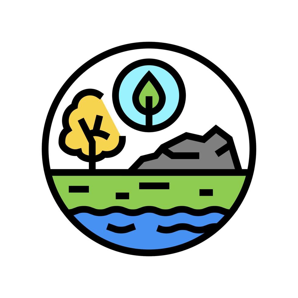 illustrazione vettoriale dell'icona del colore dell'ecologia del paesaggio