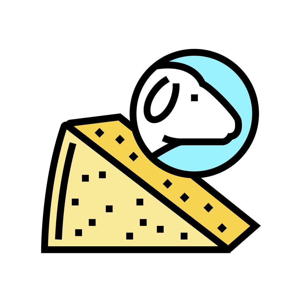 illustrazione vettoriale dell'icona del colore delle pecore del formaggio