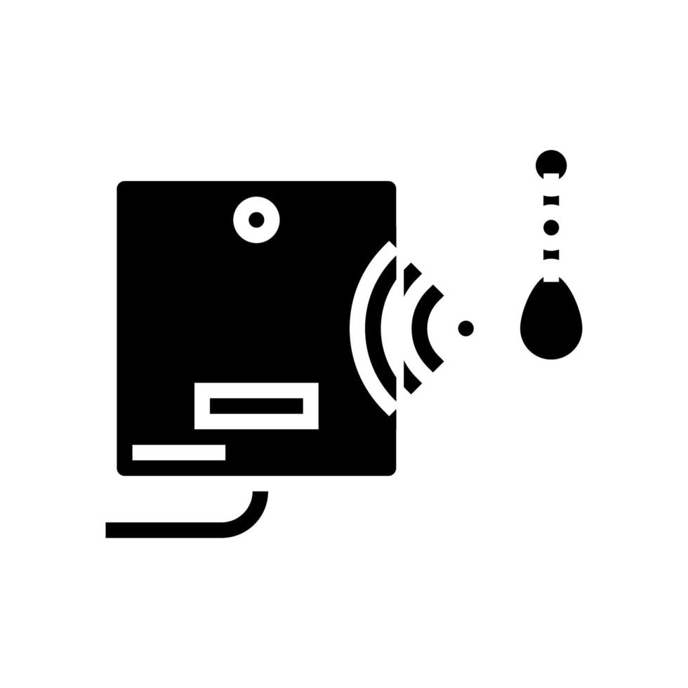 mini gingillo con illustrazione vettoriale dell'icona del glifo con chip rfid