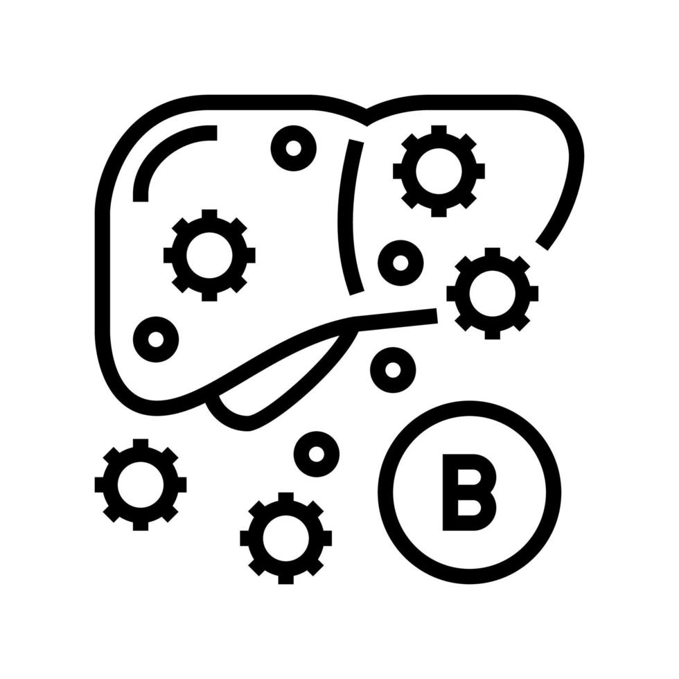 illustrazione vettoriale dell'icona della linea dell'epatite di tipo b