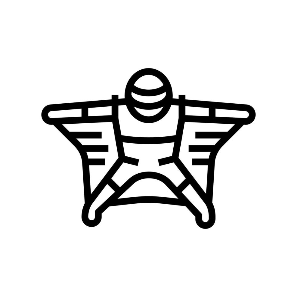 illustrazione vettoriale dell'icona della linea sportiva della tuta alare volante