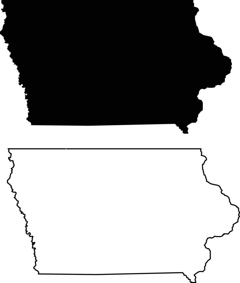 mappa lowa su sfondo bianco. segno di stato basso. simbolo di contorno iowa. stile piatto. vettore