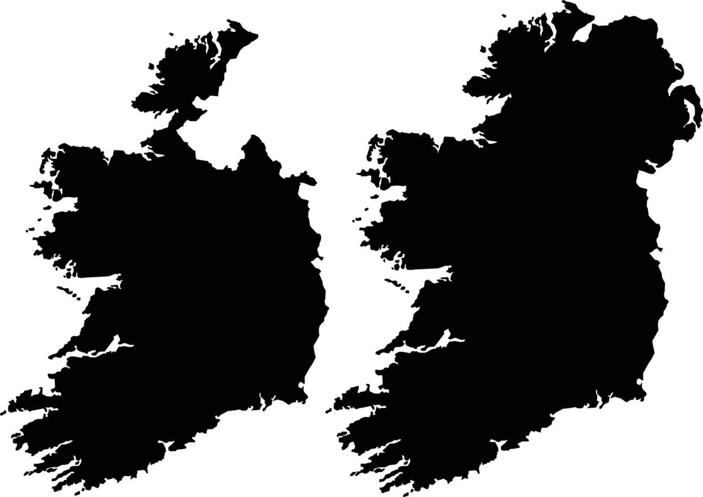 mappa dell'irlanda su sfondo bianco. mappa nera dell'irlanda. mappa irlandese. vettore