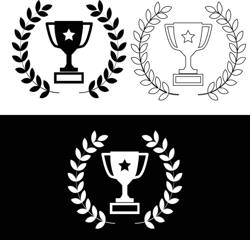 icona della coppa del campione. segno della coppa del vincitore. simbolo della linea della coppa del campione. stile piatto. vettore