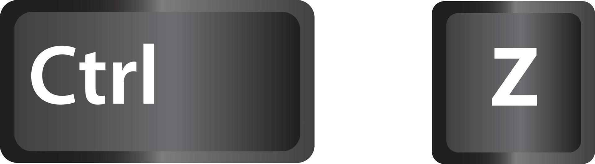 icona del tasto ctrl z su sfondo bianco. icona della scorciatoia da tastiera per il design del tuo sito web, il logo, l'app, l'interfaccia utente. stile piatto. ctrl e z pulsante della tastiera concetto. vettore