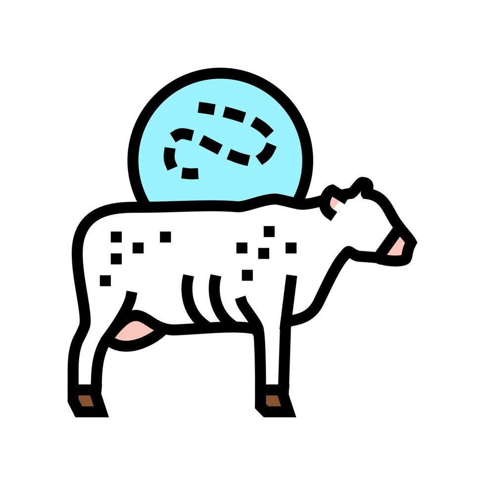 illustrazione vettoriale dell'icona del colore della mucca antrace