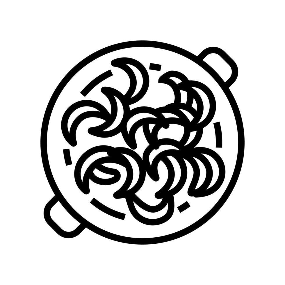 illustrazione vettoriale dell'icona della linea di cipolla di cottura