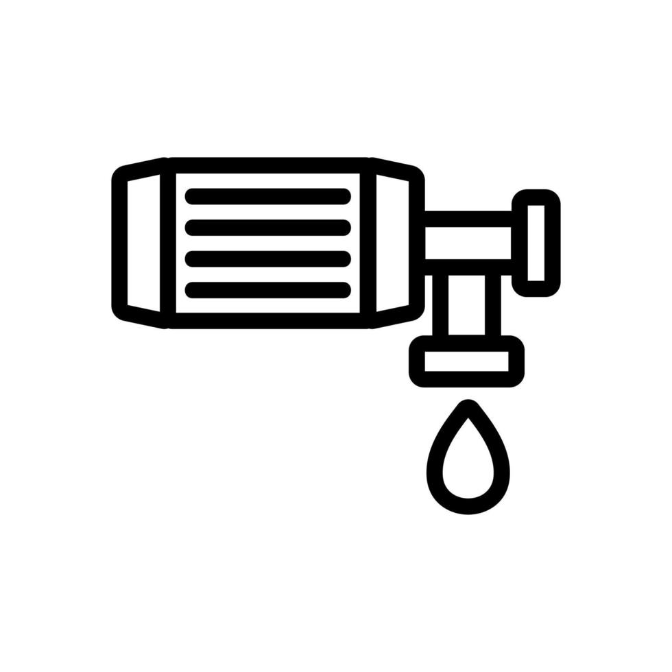 illustrazione del profilo vettoriale dell'icona della pompa dell'acqua del tubo dell'acqua