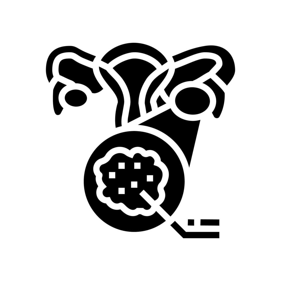illustrazione vettoriale dell'icona del glifo della sindrome dell'ovaio policistico
