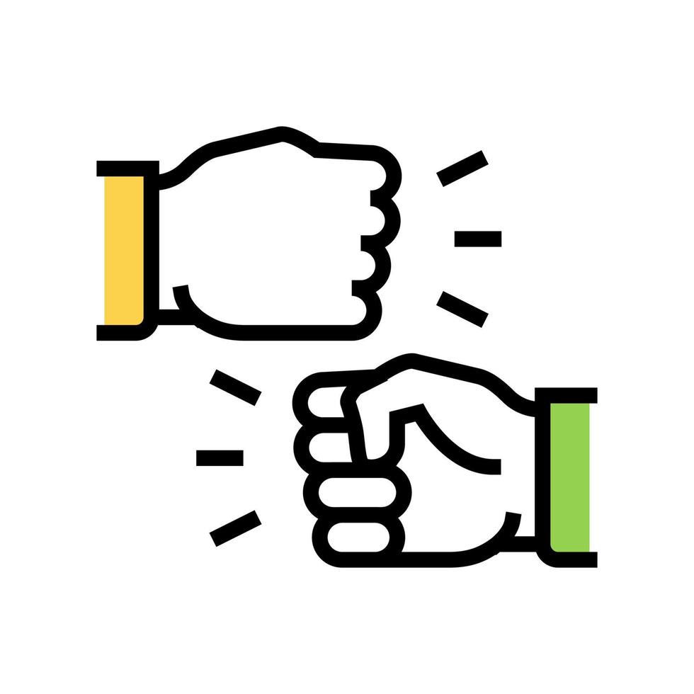 illustrazione vettoriale dell'icona del colore della disputa della mano