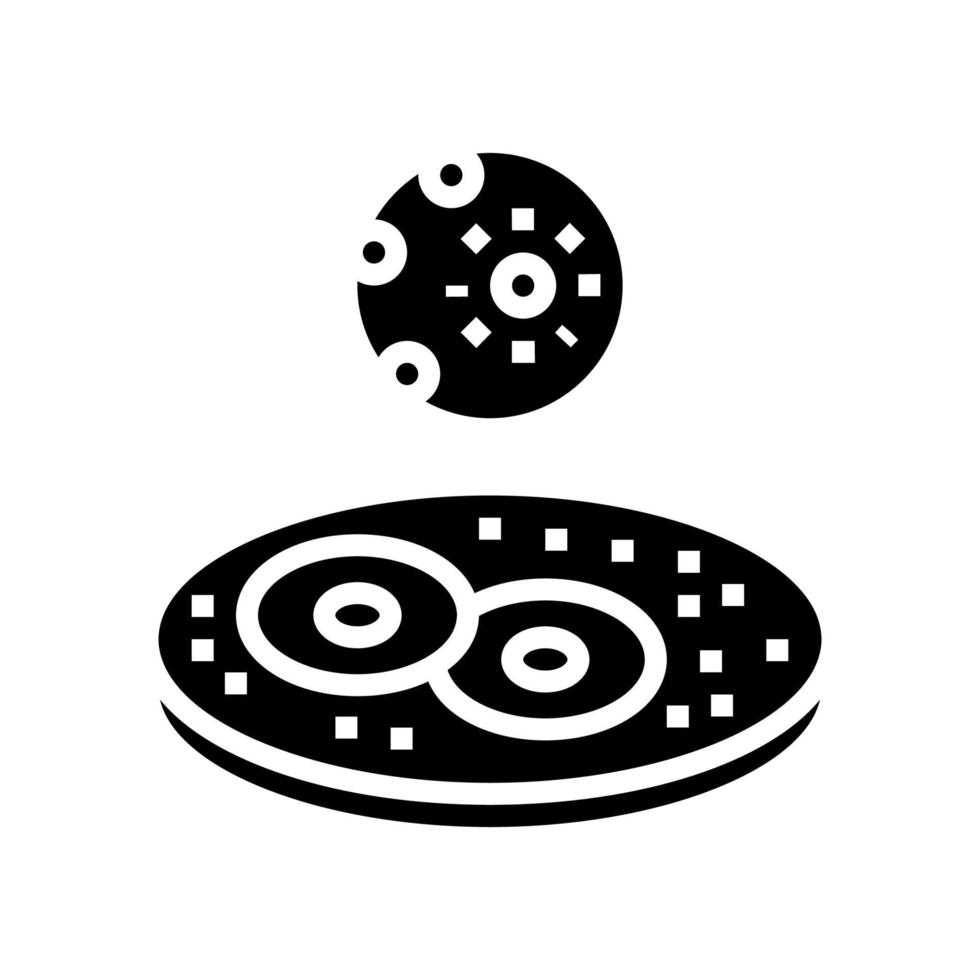 illustrazione vettoriale dell'icona del glifo per la produzione farmaceutica di colture di microrganismi