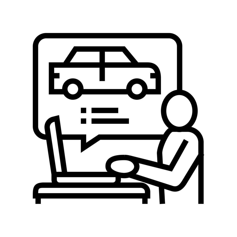 illustrazione vettoriale dell'icona della linea di preparazione dell'esame di guida