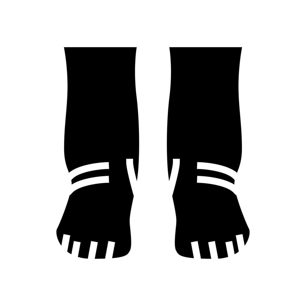piedi edema salute malattia icona glifo illustrazione vettoriale