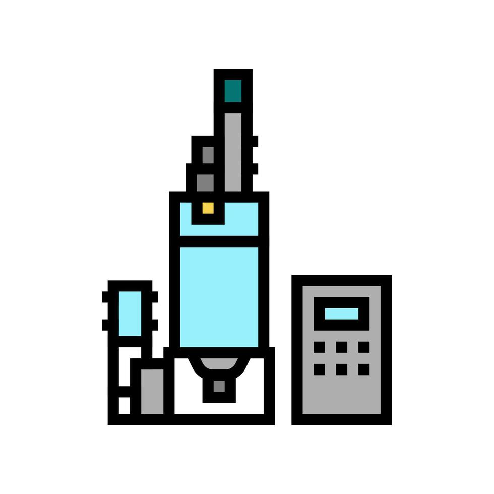 illustrazione vettoriale dell'icona del colore della produzione di semiconduttori per apparecchiature digitali
