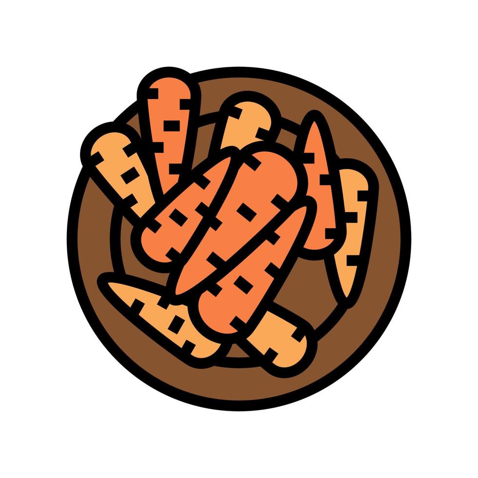 illustrazione vettoriale dell'icona del colore della carota saltata