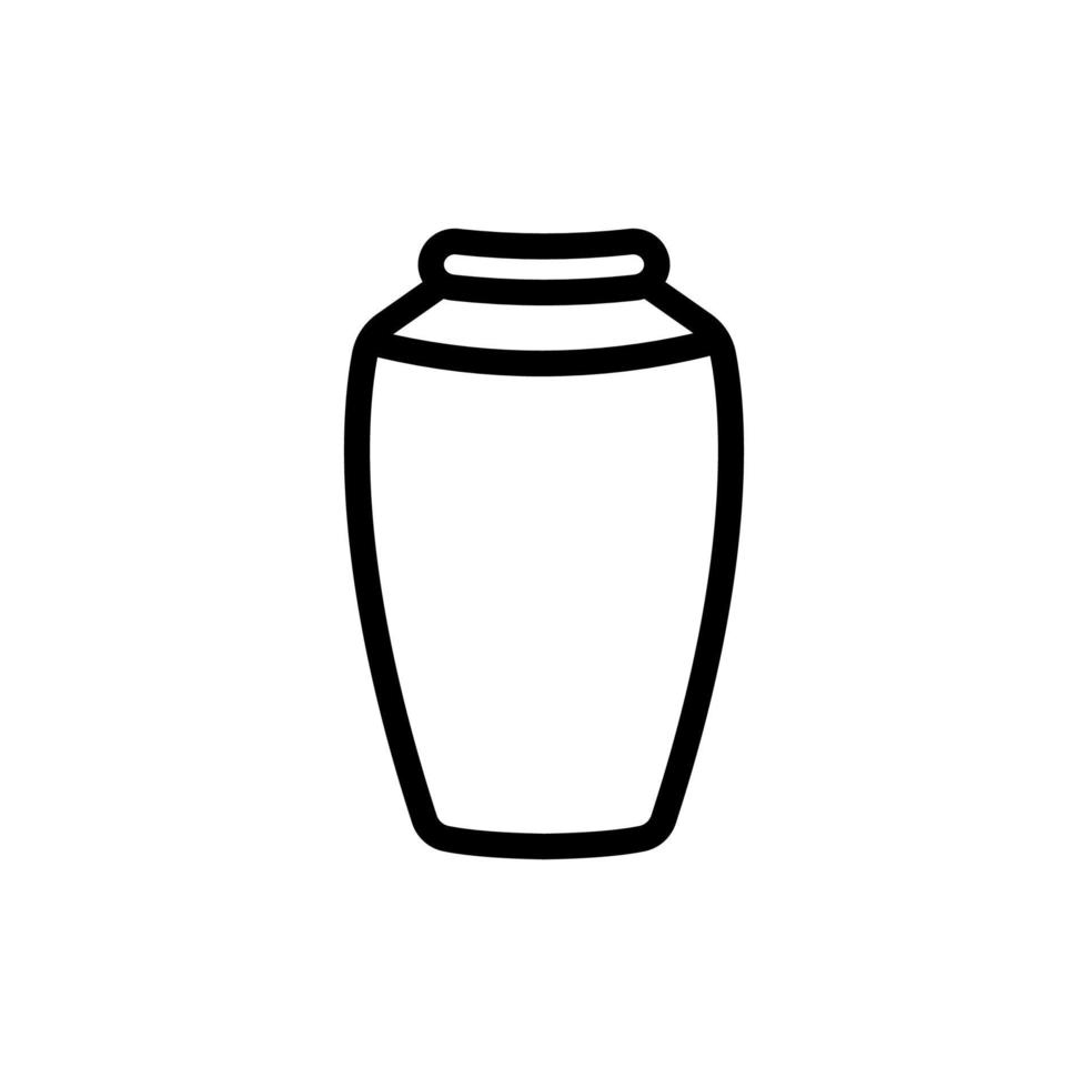 illustrazione del profilo vettoriale dell'icona del vaso a collo basso