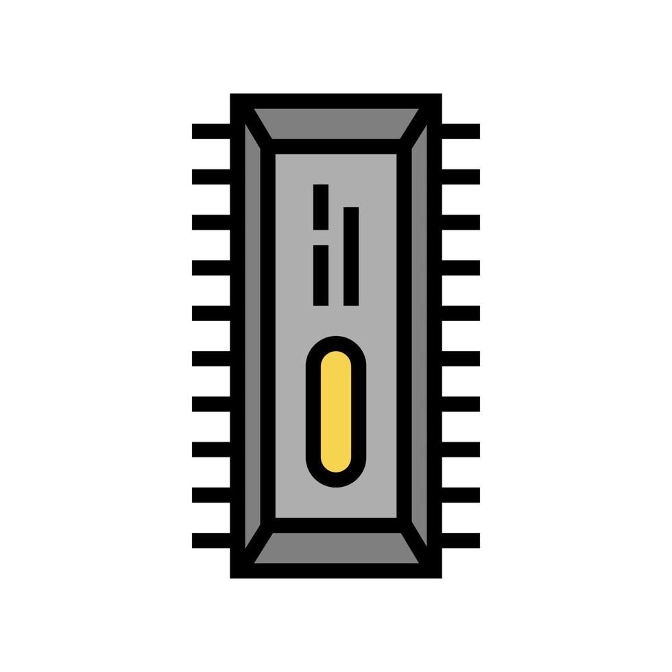 illustrazione vettoriale dell'icona a colori per la produzione di semiconduttori a microchip