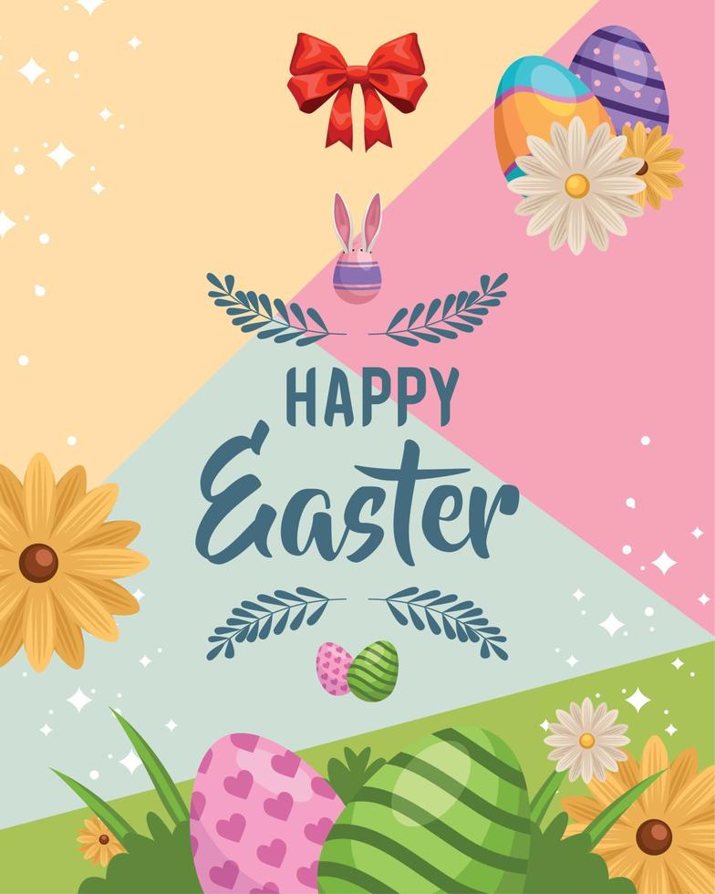 cartolina di lettere di buona pasqua vettore