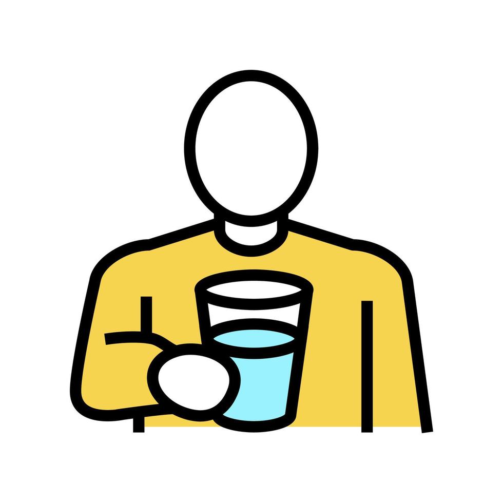 bere acqua, illustrazione vettoriale dell'icona del colore della sete