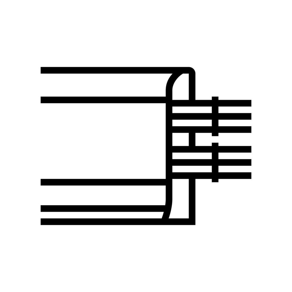 posa del cavo nell'illustrazione vettoriale dell'icona della linea del battiscopa