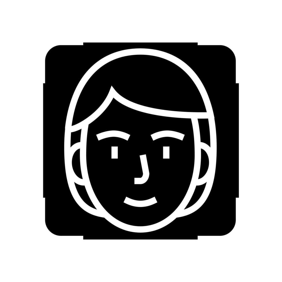 illustrazione vettoriale dell'icona del glifo con id facciale di accesso riuscito