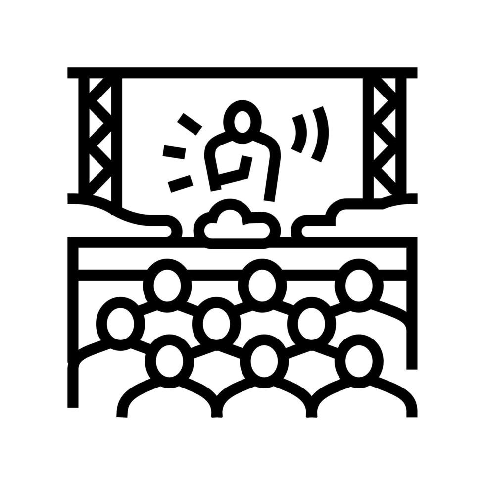illustrazione vettoriale dell'icona della linea del festival musicale
