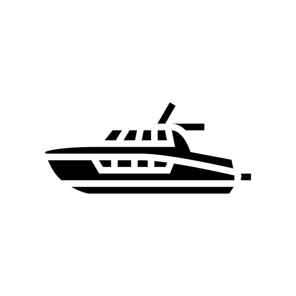 illustrazione di vettore dell'icona del glifo della barca dell'incrociatore di cabina