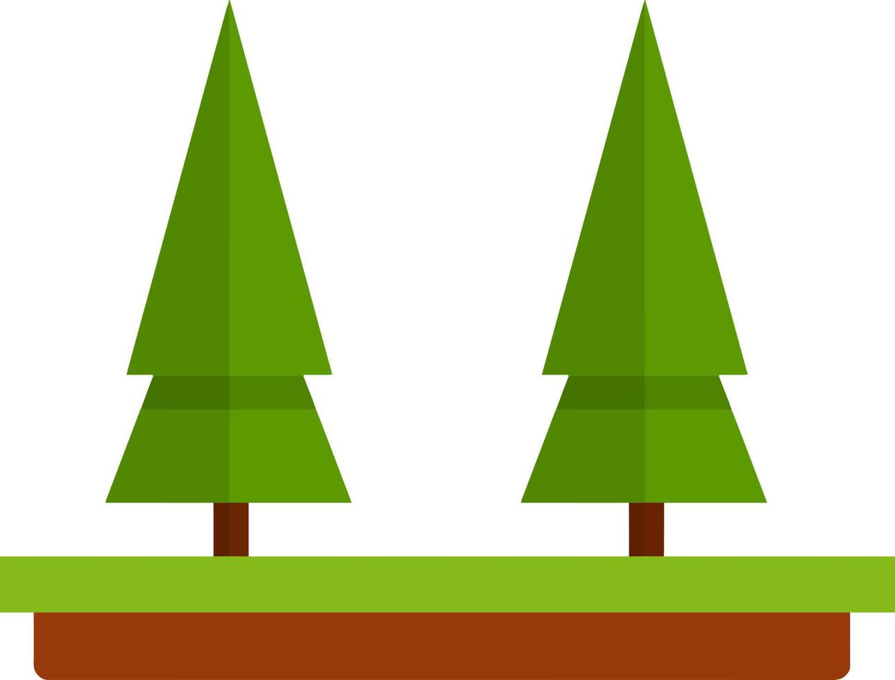 foresta. albero verde. legno e natura. erba e terra. illustrazione piatta del fumetto. stagione estiva vettore