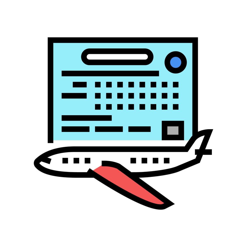 illustrazione vettoriale dell'icona del colore della scuola di volo del tempo di studio