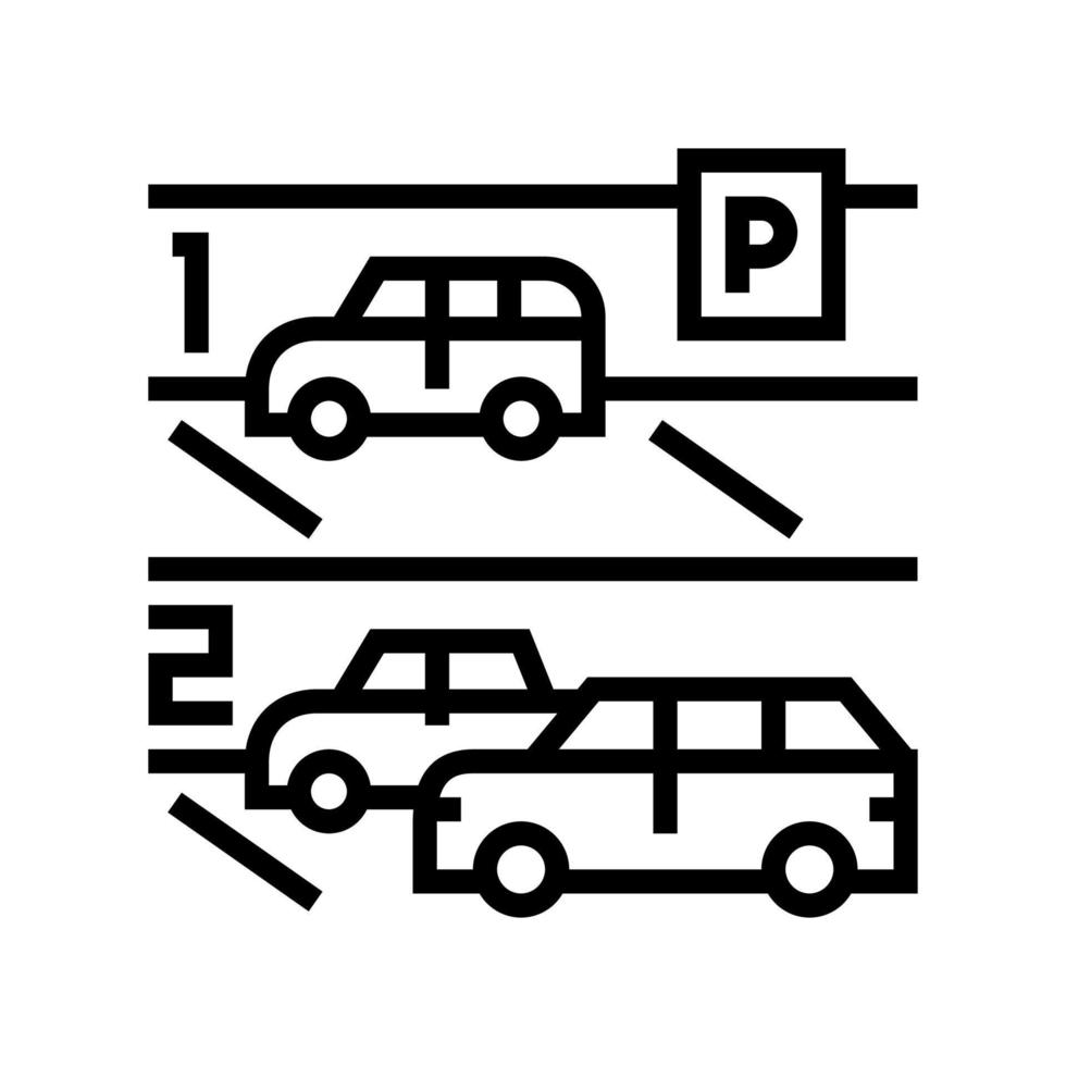 illustrazione vettoriale dell'icona della linea di parcheggio multilivello