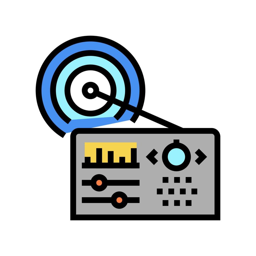 illustrazione vettoriale dell'icona del colore del dispositivo radio