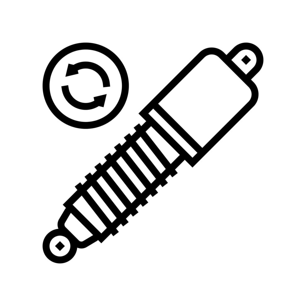 illustrazione isolata del vettore dell'icona della linea di sostituzione dell'ammortizzatore