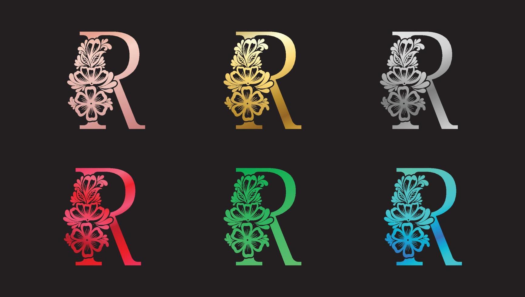 lettera r logo gradienti colorati vettore